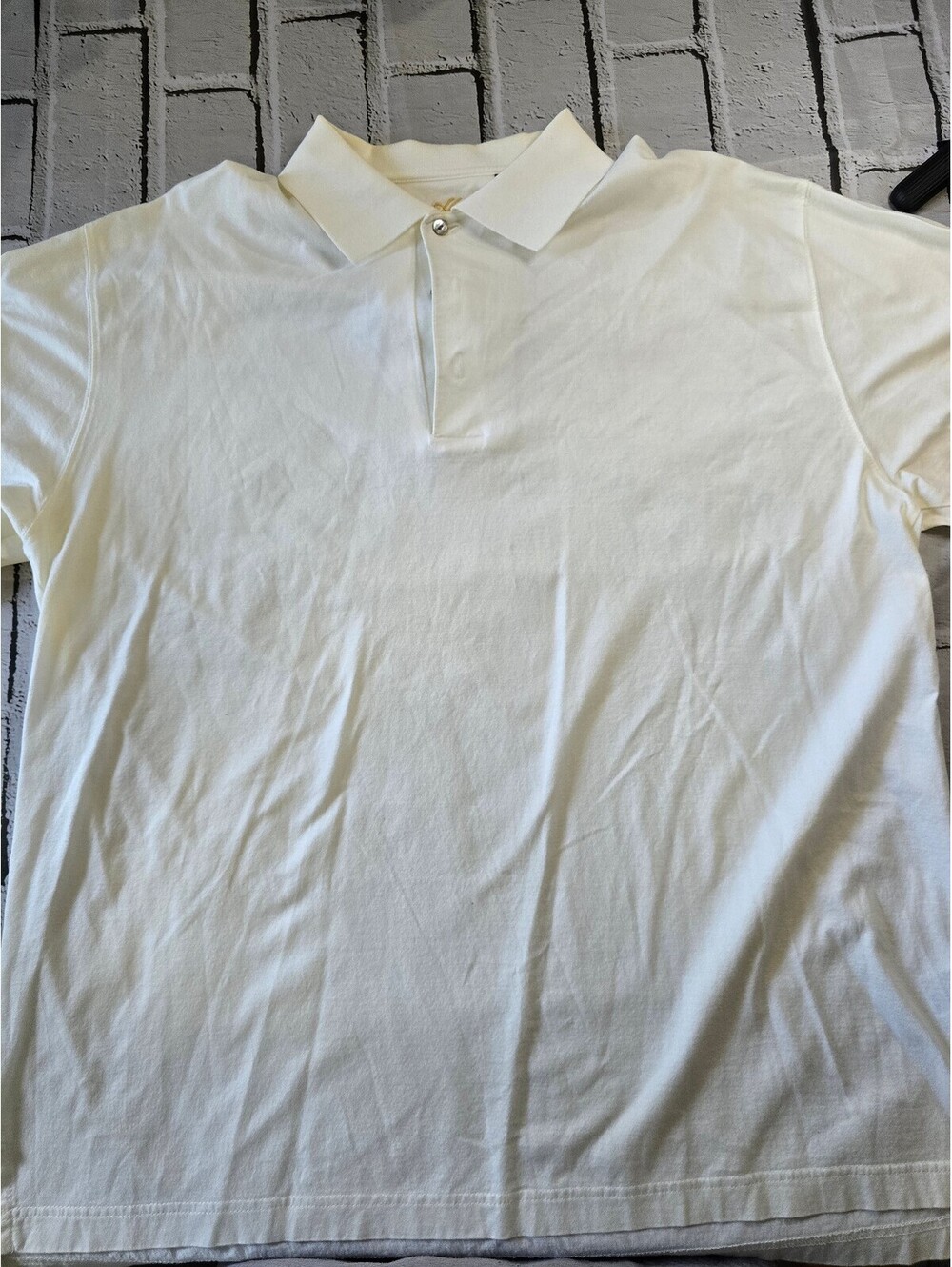Ben Hogan Men's white ivory golf polo shirt embroidered logo